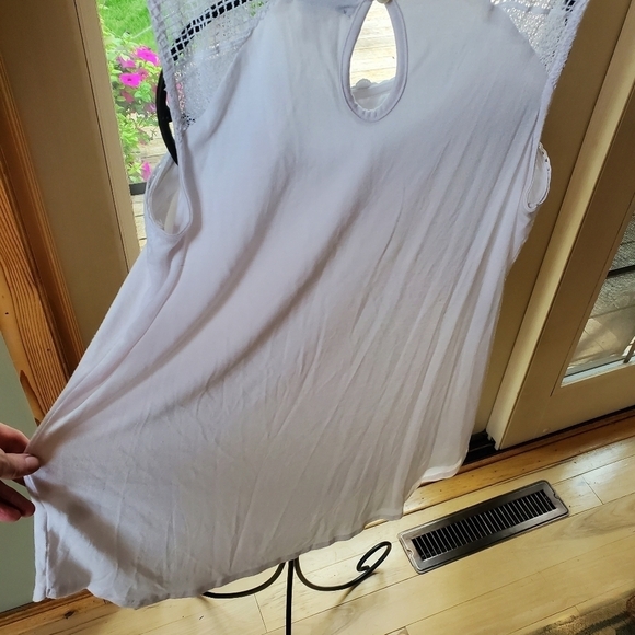 Joseph A White Scalloped Lace Sleeveless Sz. S Tank Top Tunic - Picture 8 of 11